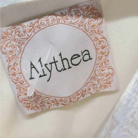 Alythea‎ A-line Upper Lace Blue/Ivory Dress Size Medium - Picture 7 of 10